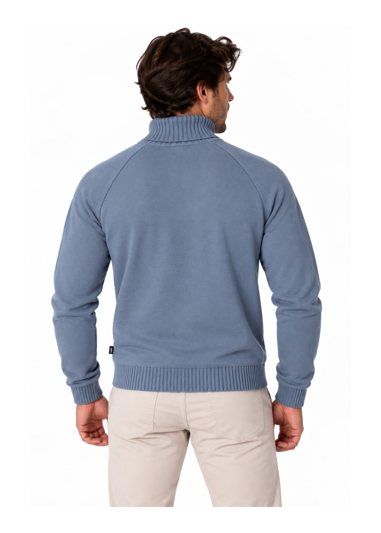 Jersey De Cuello Cisne Jeans Para Hombre De Punto Básico Con Bordado  Para Looks Informales