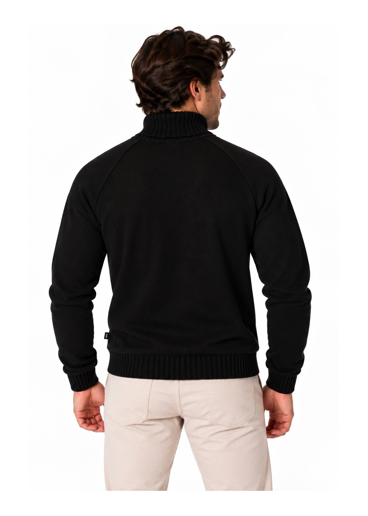 Jersey De Cuello Cisne De Hombre Jeans De Punto Básico Con Bordado  Esencial De Temporada