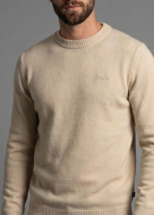 Lois Jeans Jersey De Cuello Perkins Para Hombre De Punto Básico Con Bordado  Inspiración Denim