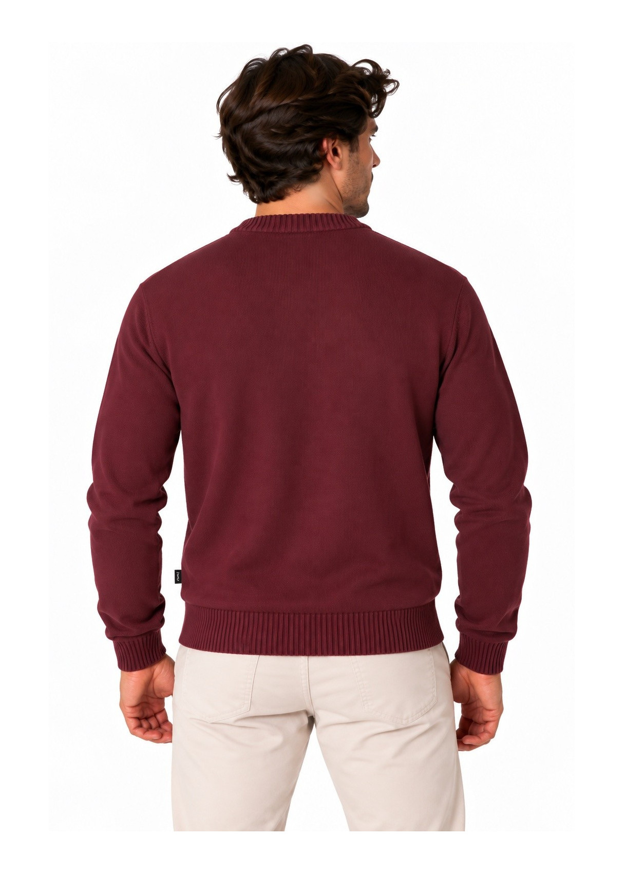 Jersey De Cuello Perkins Jeans Para Hombre De Punto Básico Con Bordado  Para Oficina Y Ocio