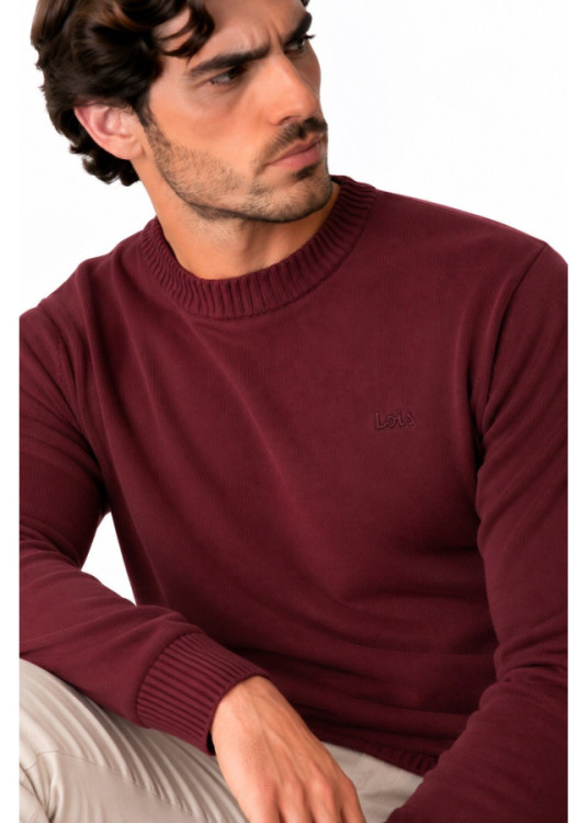 Jersey De Cuello Perkins Jeans Para Hombre De Punto Básico Con Bordado  Para Oficina Y Ocio