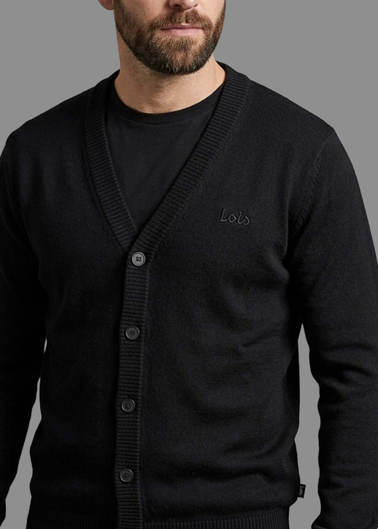 Cárdigan De Hombre Jeans De Punto Básico Con Bordado  Para El Día A Día
