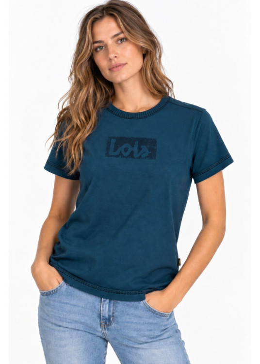 Camiseta De Manga Corta Jeans Para Mujer Básica Con Detalle De Marca  Colección De Invierno