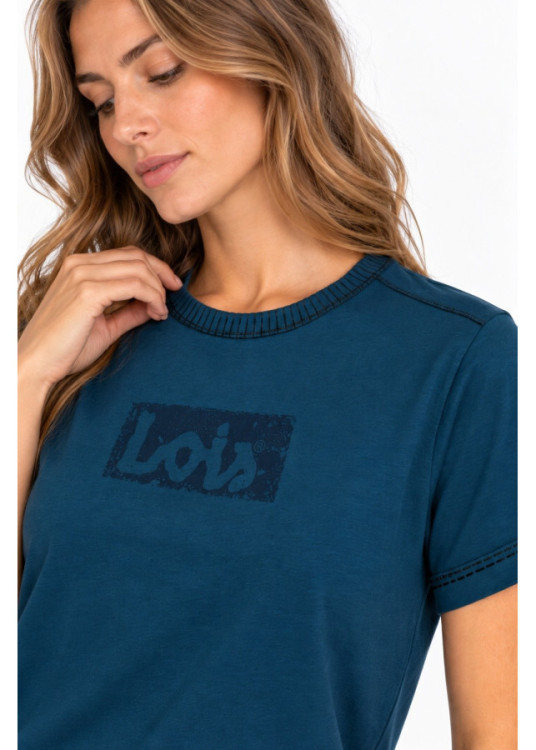 Camiseta De Manga Corta Jeans Para Mujer Básica Con Detalle De Marca  Colección De Invierno