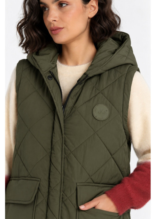 Lois Jeans Chaleco Para Mujer Tipo Puffer Acolchado  Look Contemporáneo
