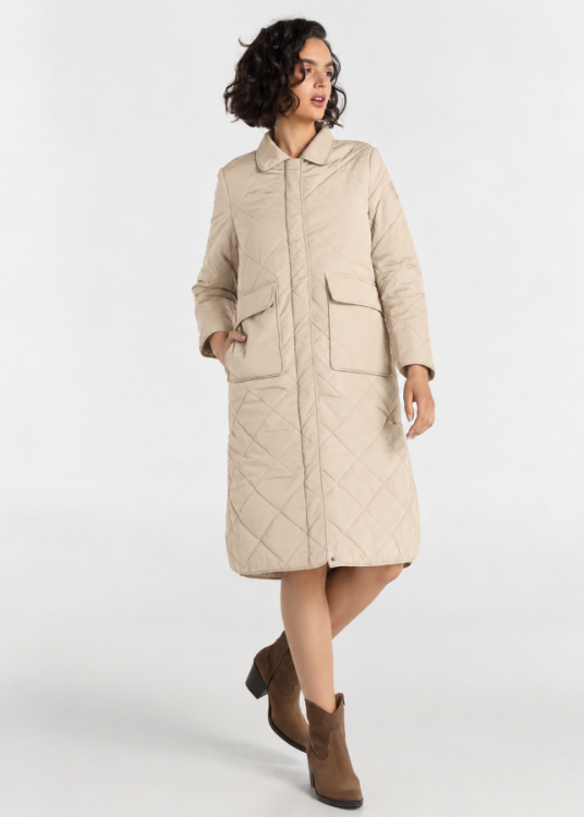 Abrigo Tipo Puffer Acolchado De Jeans Para Mujer  Imagen Cuidada