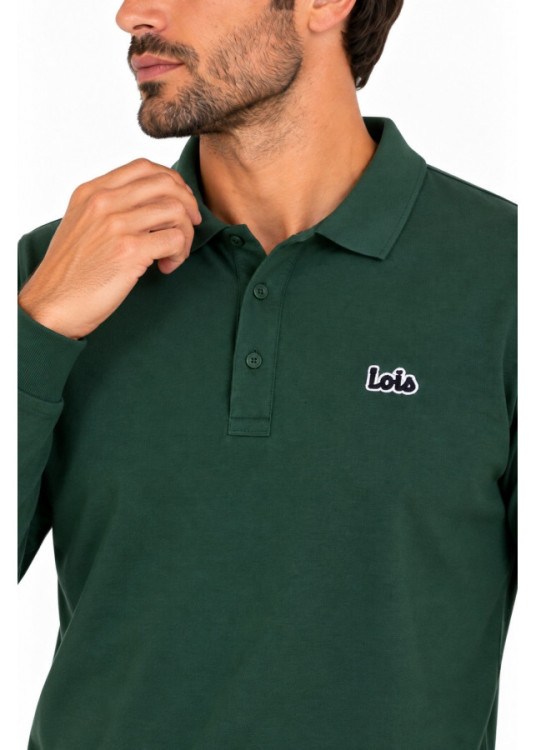 Lois Jeans Polo De Manga Larga Para Hombre En Piqué Con Parche De Logotipo  Para Conjuntos Por Capas