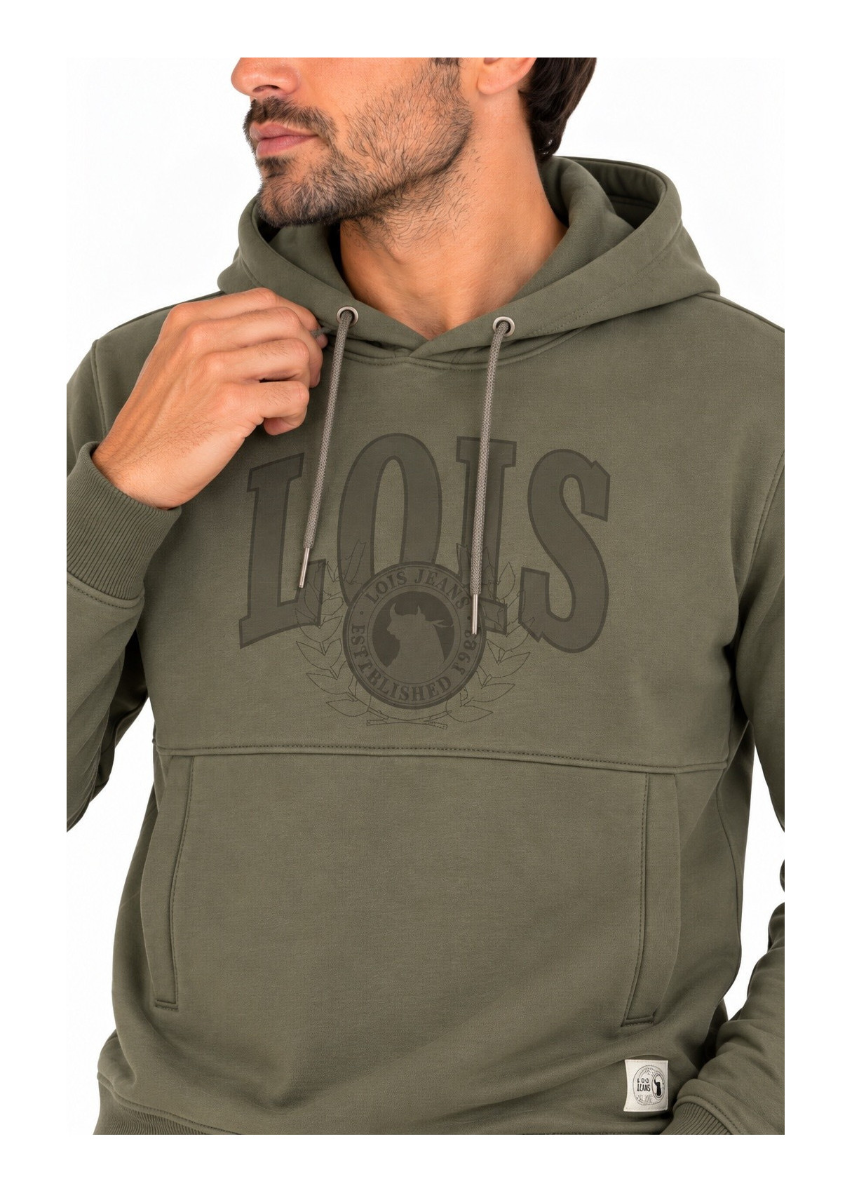 Sudadera Con Capucha Con Aplicación Jeans Para Hombre  Diseño Versátil