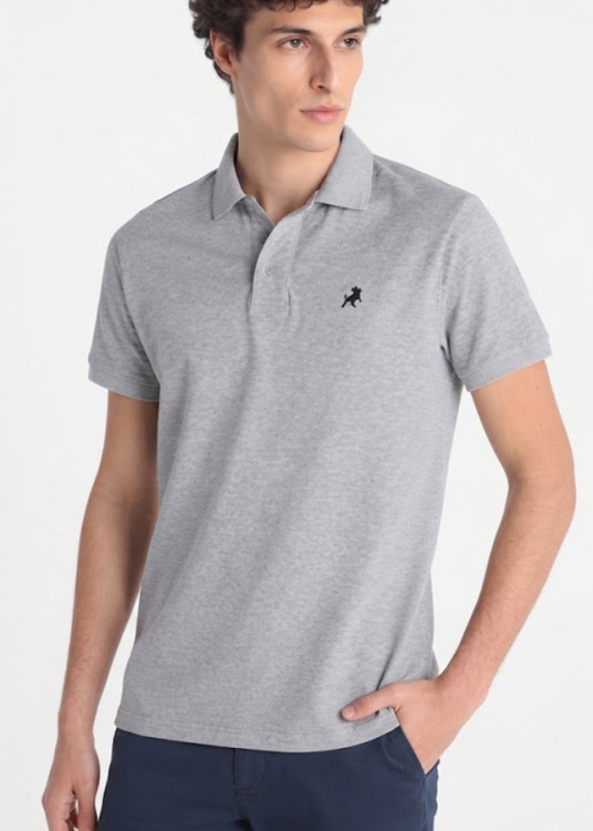 Polo Manga Corta Básico logo gris