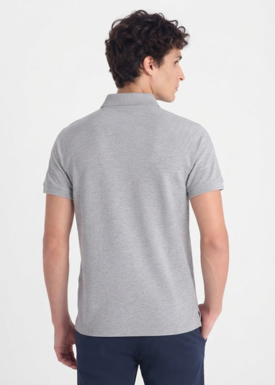 Polo Manga Corta Básico logo gris