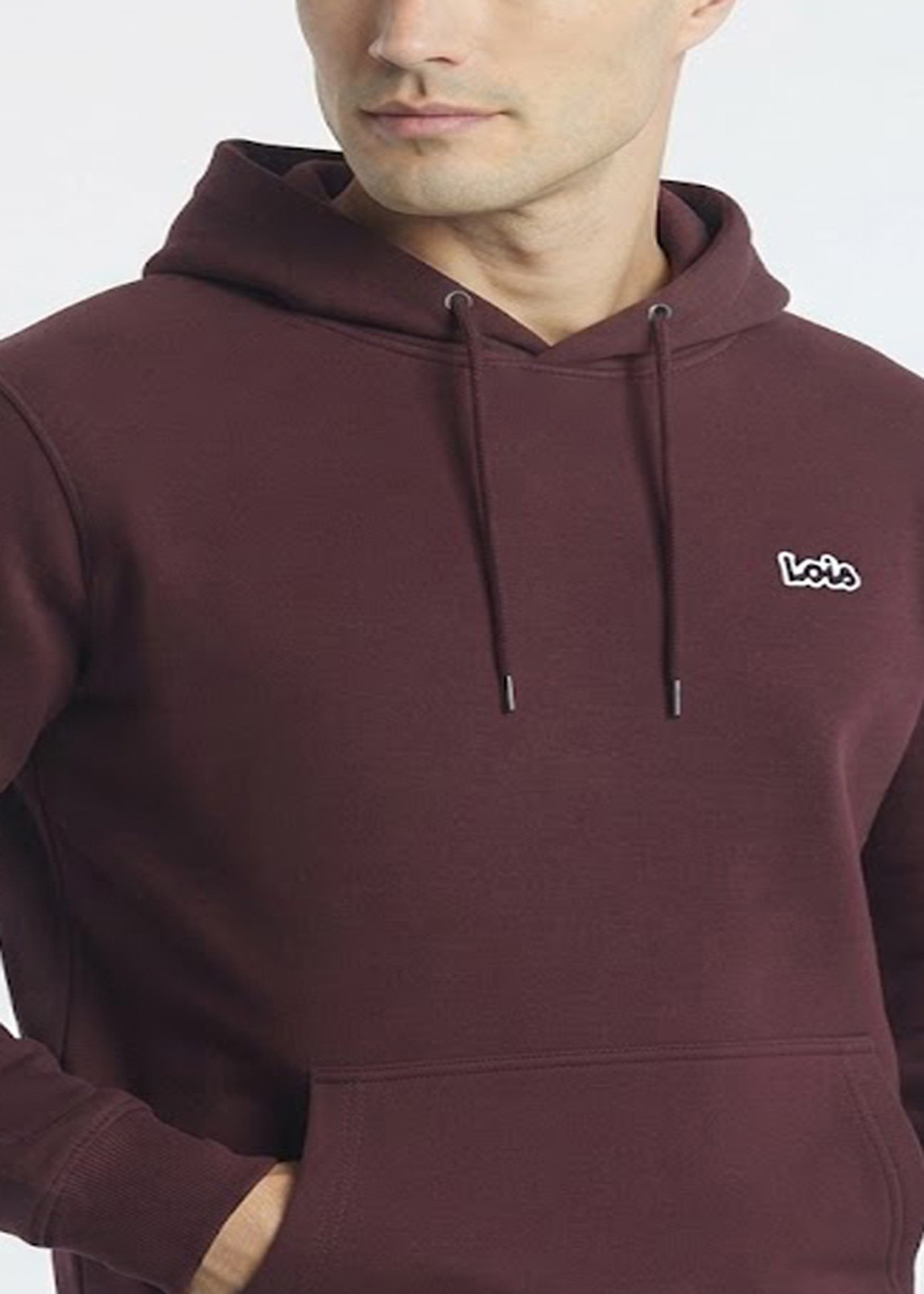 Sudadera capucha logo bordado rojo