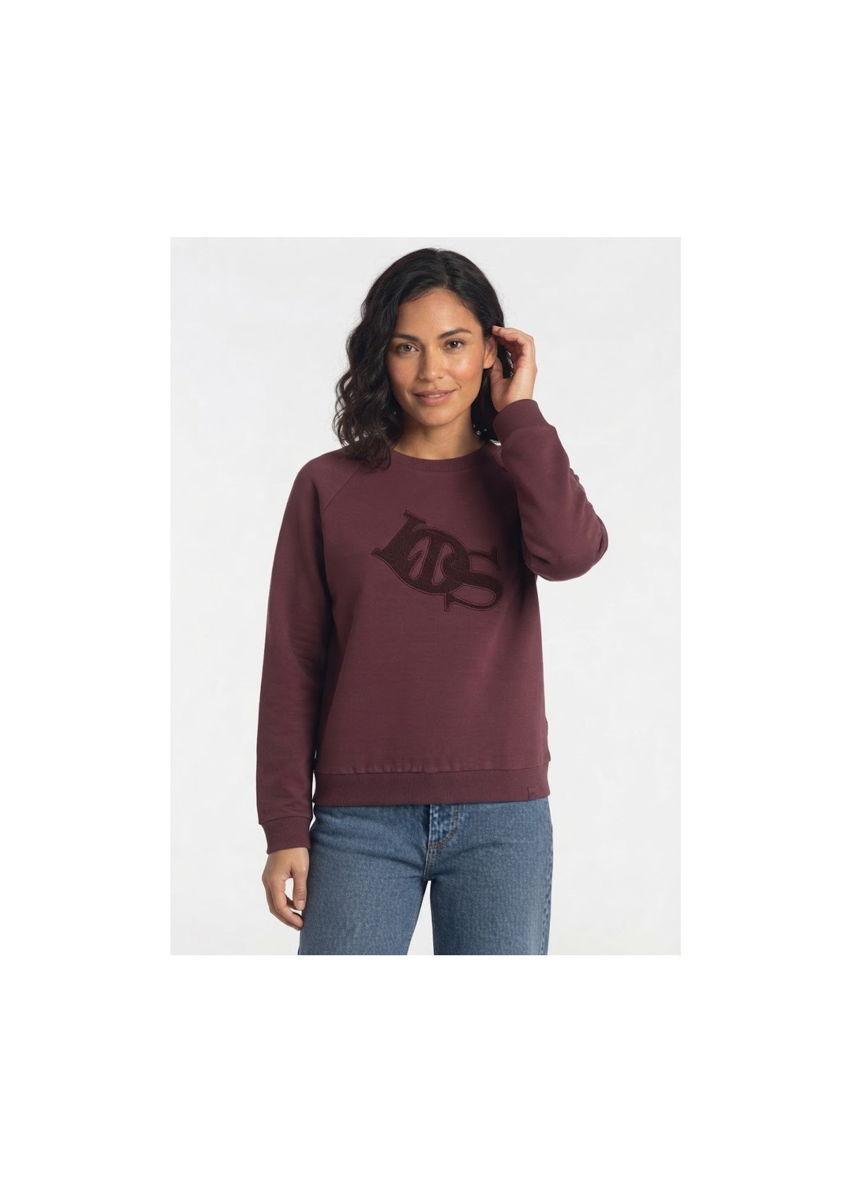 Sudadera Cuello Redondo aplicación Fun rojo