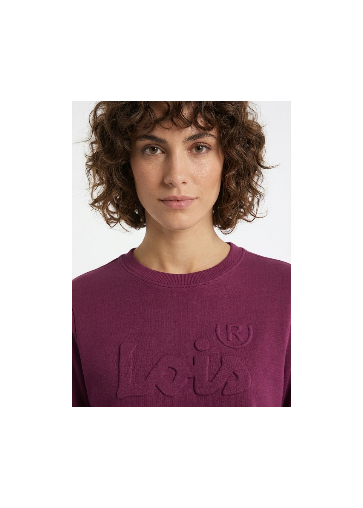 Sudadera Cuello Redondo Logo relieve violeta