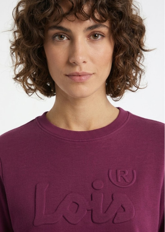 Sudadera Cuello Redondo Logo relieve violeta