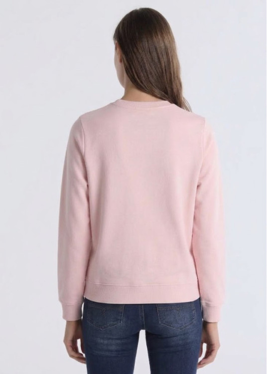 Sudadera Cuello Redondo Logo relieve rosa