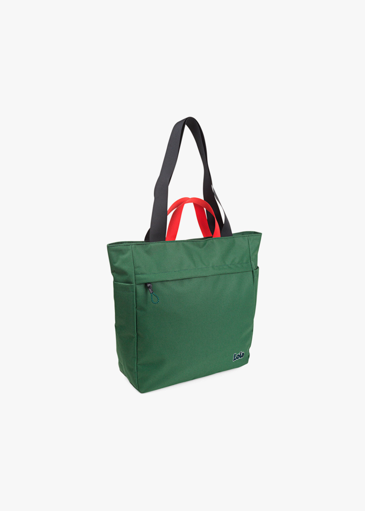 Bolso Shopper Mediano con Bolsillo Exterior Verde