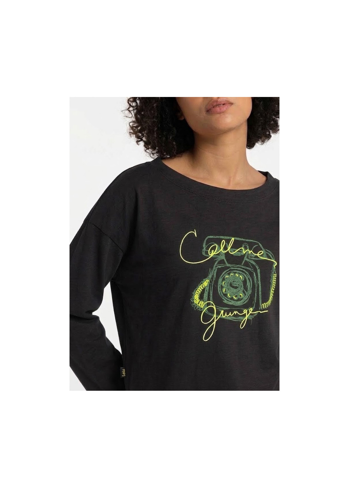 Camiseta Manga Larga Gráfica Colibrí negro  