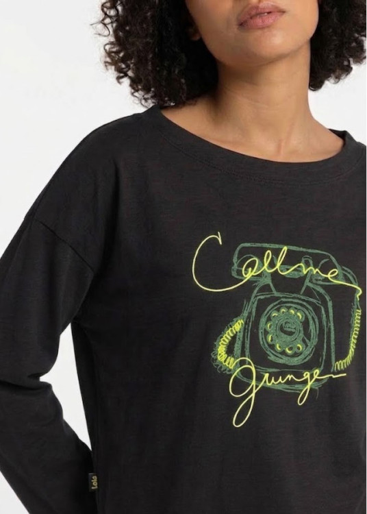 Camiseta Manga Larga Gráfica Colibrí negro  