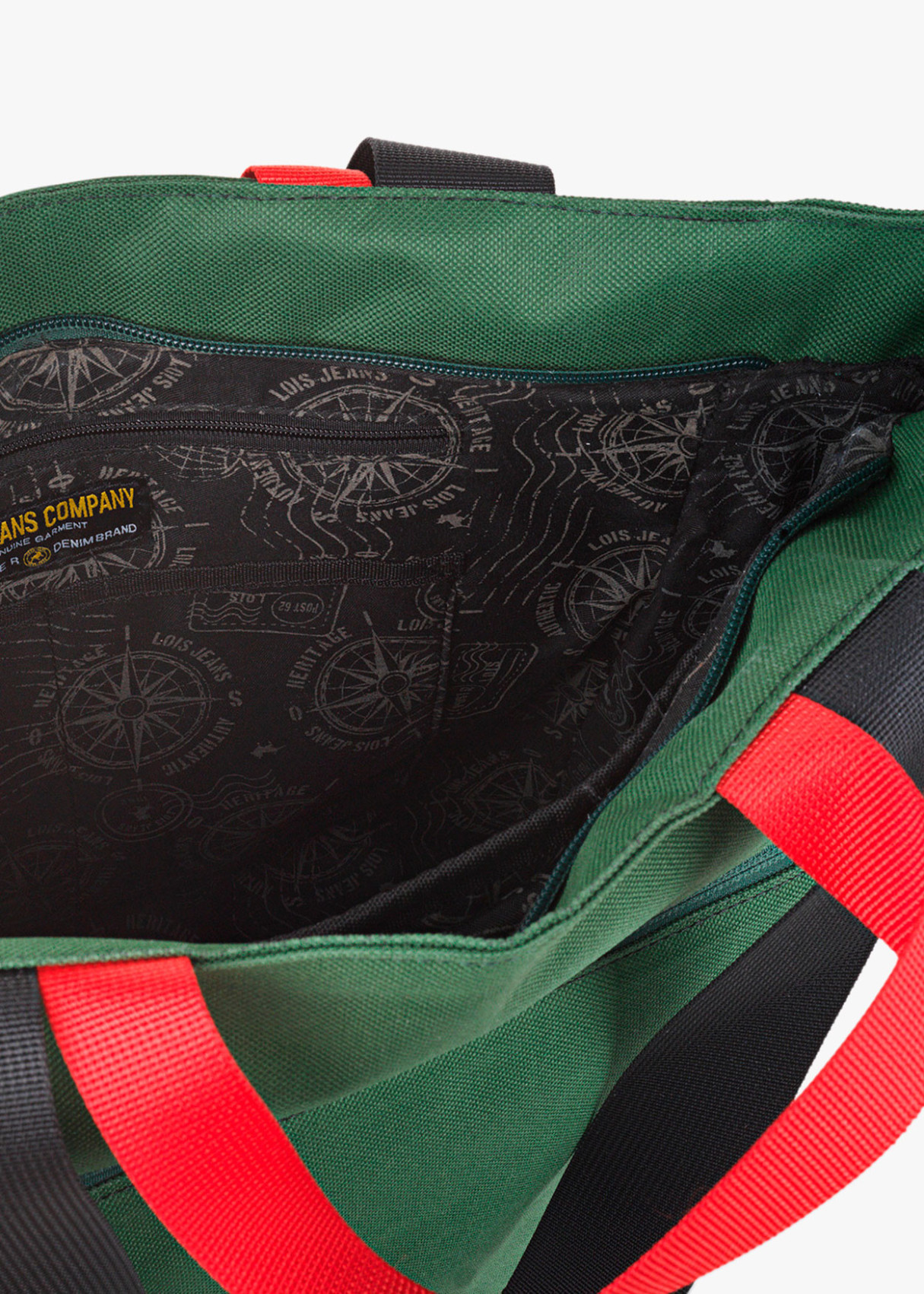 Bolso Shopper Mediano con Bolsillo Exterior Verde