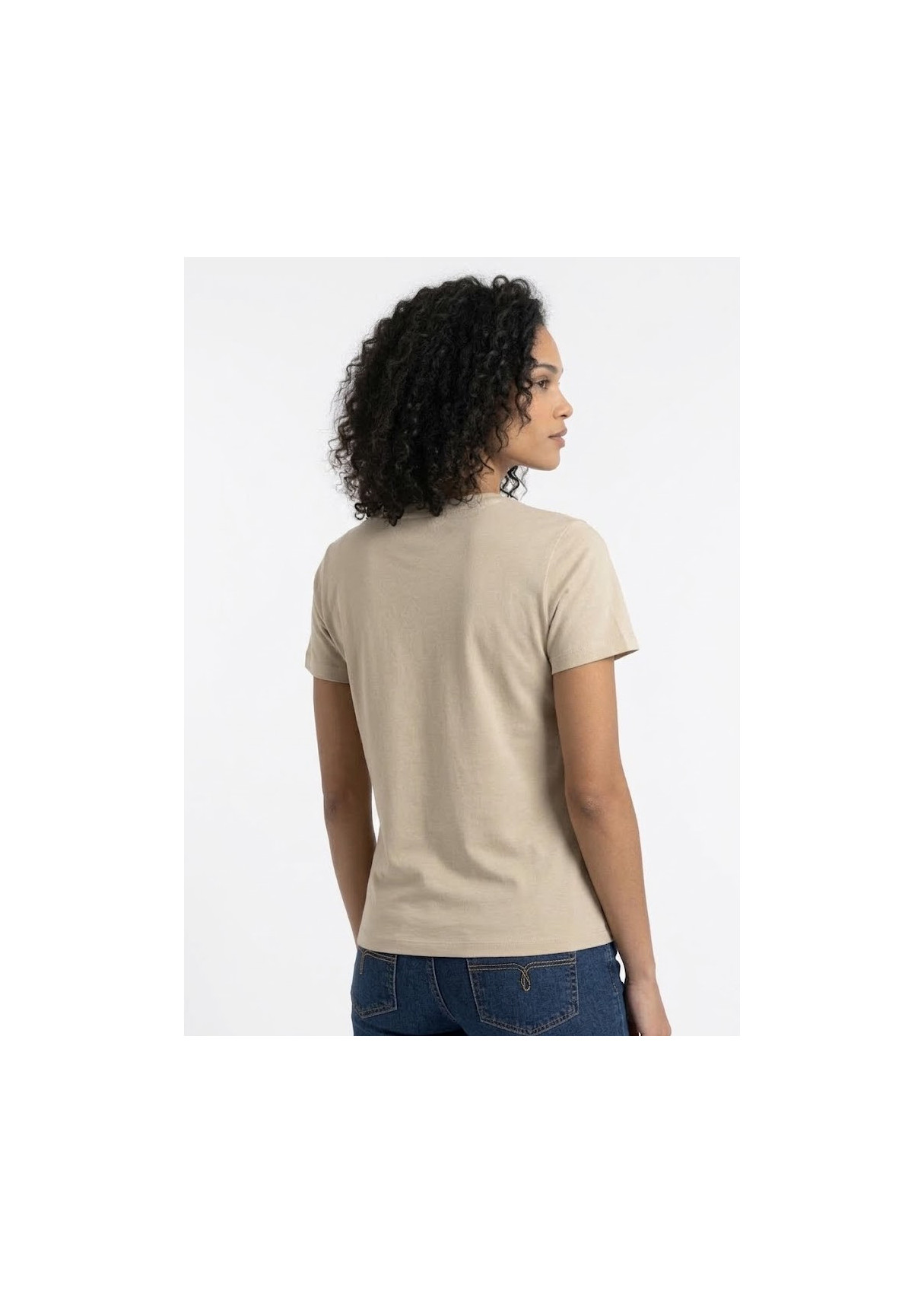 Camiseta Manga Corta Gráfica Volcán beige