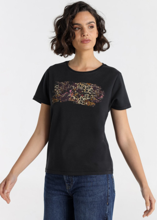 Camiseta Manga Corta Gráfica negra