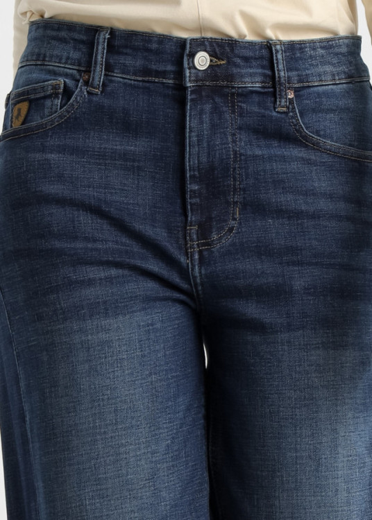 Jeans culotte cintura alta Lavado Azul