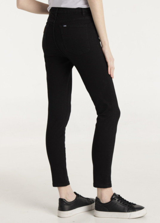 Jeans Strech Skinny Ankle Fit Tiro Medio cher elab negro