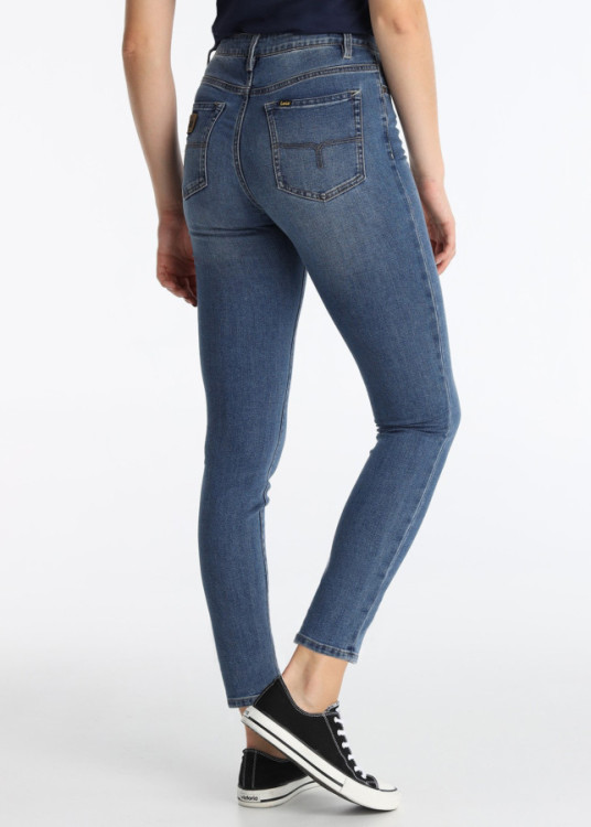 Jeans Skinny Tobilleros Lavado Medio azul