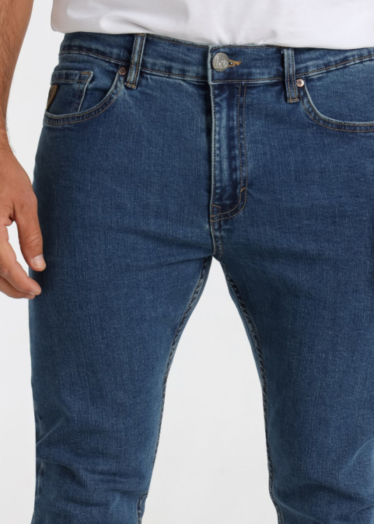 Vaqueros slim fit cintura media Lavado Azul