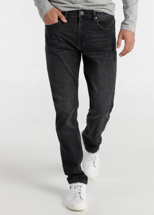 Vaqueros regular fit cintura media Lavado Gris