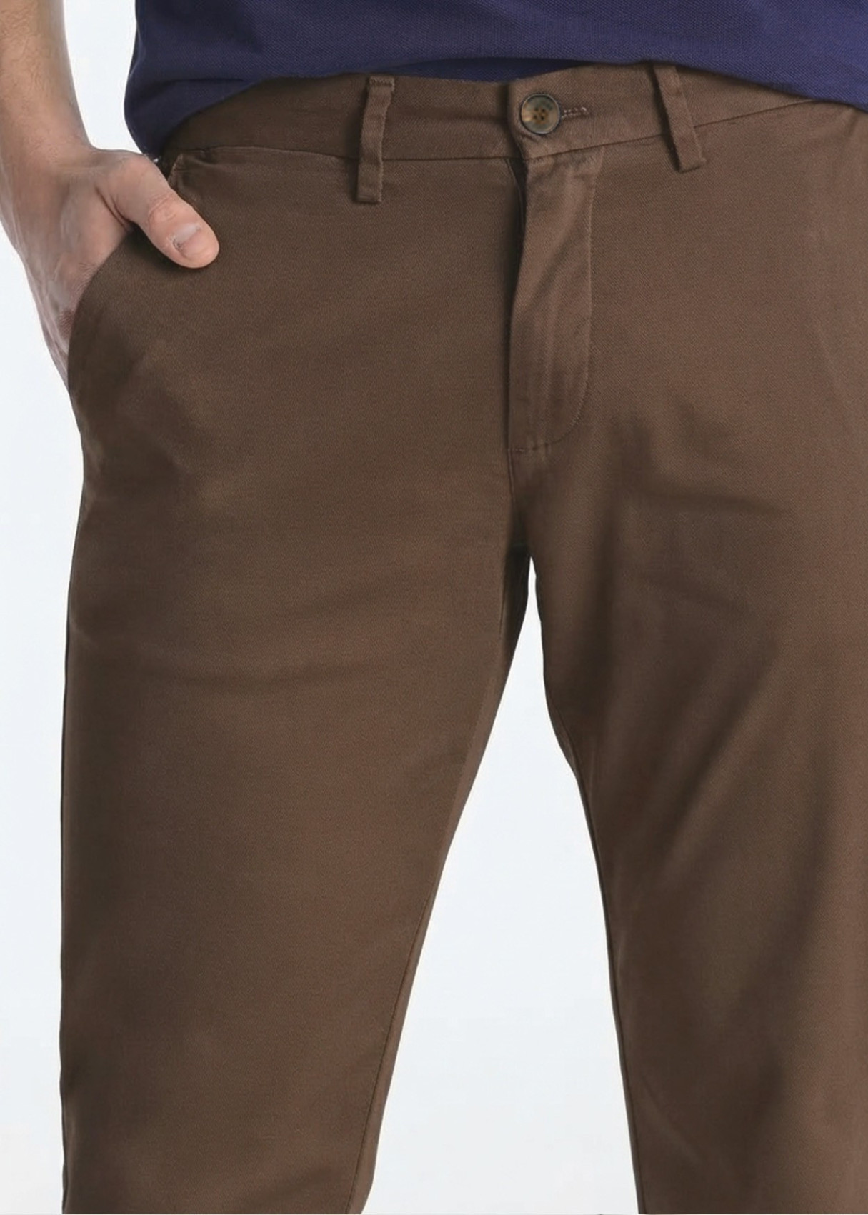 Pantalón Chino Texturizado marrón