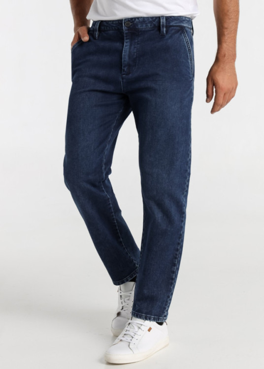 Pantalón straight fit Chino Lavado Azul