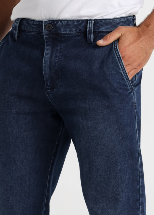 Pantalón straight fit Chino Lavado Azul