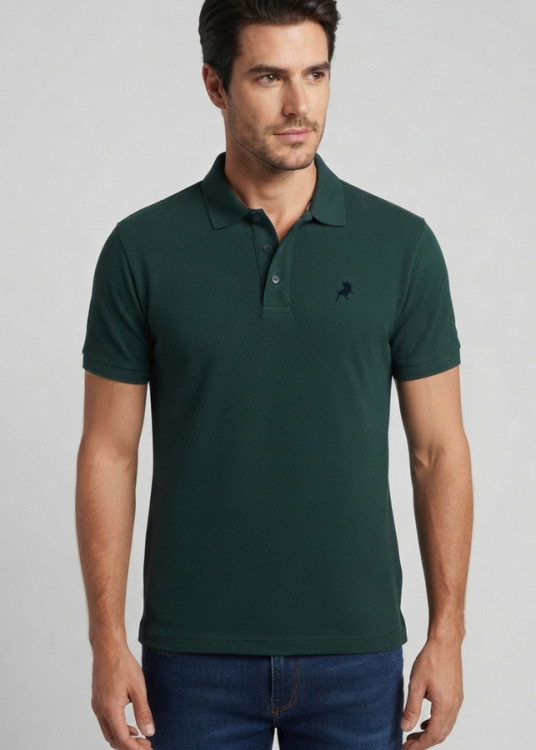 Polo Manga Corta Básico Logo verde