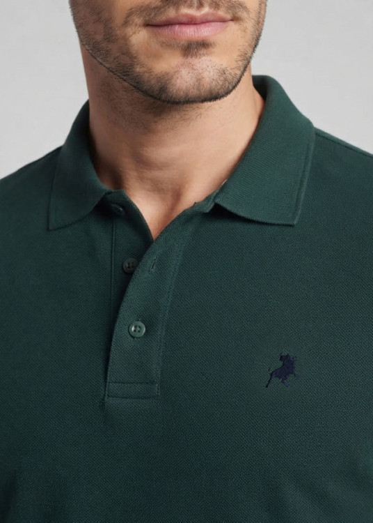 Polo Manga Corta Básico Logo verde