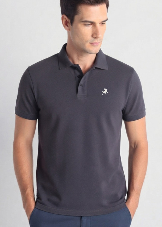 Polo Manga Corta Básico Logo azul