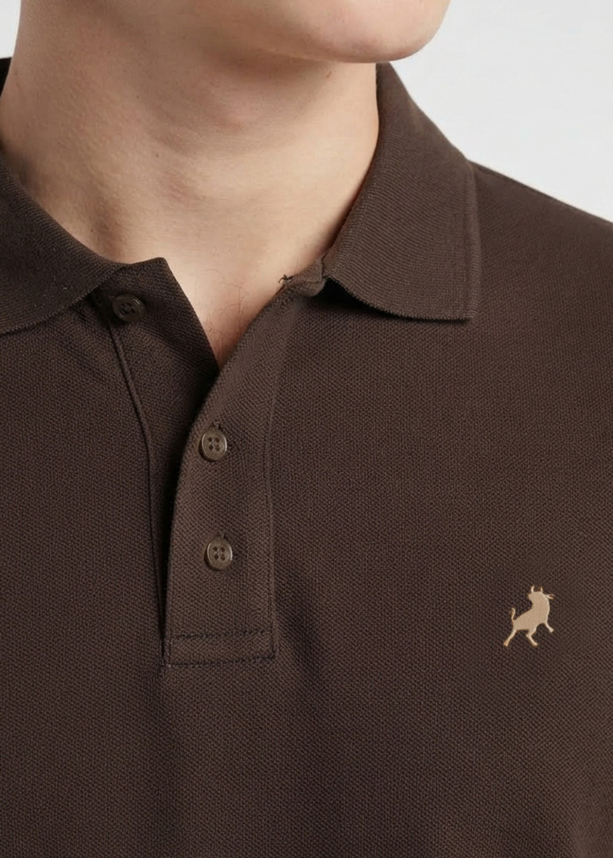 Polo Manga Corta Básico Logo marrón