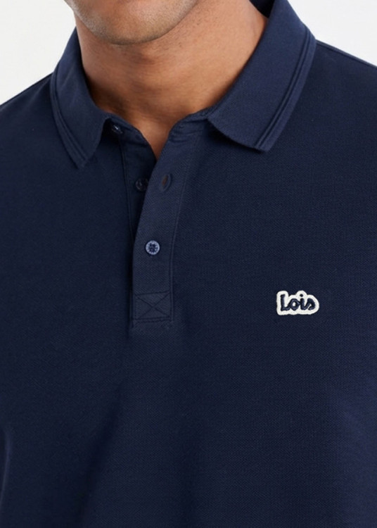Polo Manga Corta Parche Logo azul