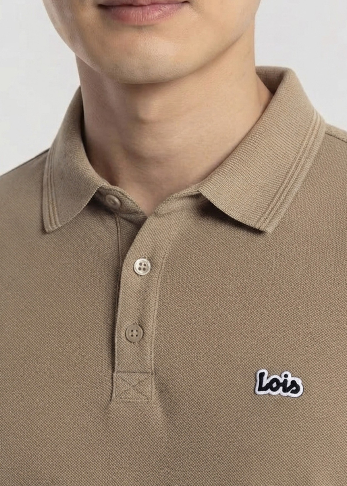 Polo Manga Corta Básico Logo marrón