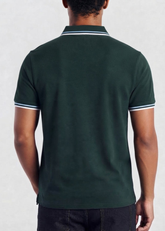 Polo Manga Corta Doble Acabado verde