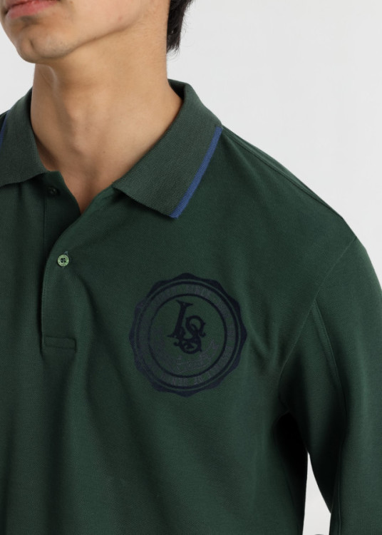 Polo Manga Larga Puño Camisa verde
