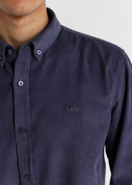 Camisa Manga Larga Micropana logo bordado azul
