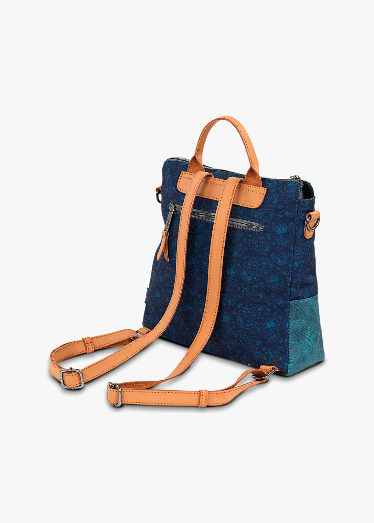 Mochila con Asas Regulables y Bandolera Antirobo azul