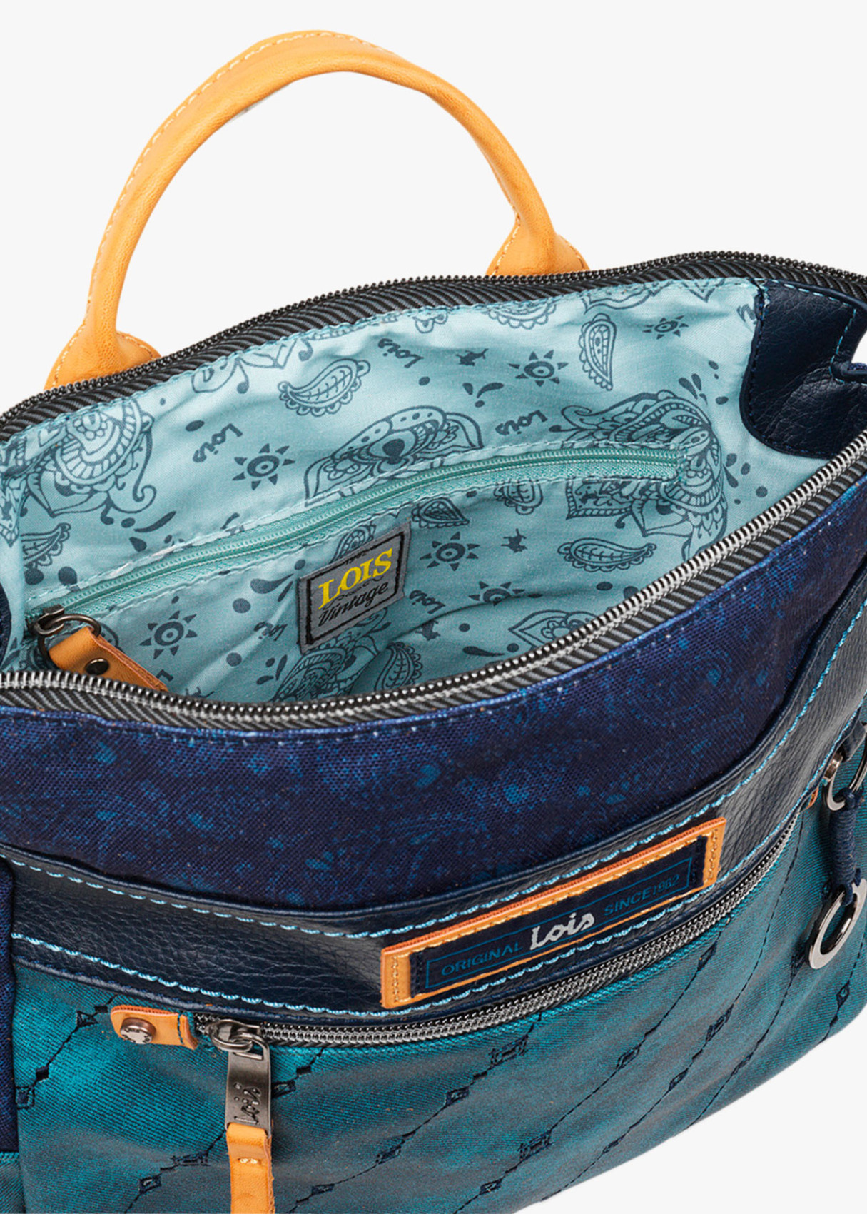 Mochila con Asas Regulables y Bandolera Antirobo azul
