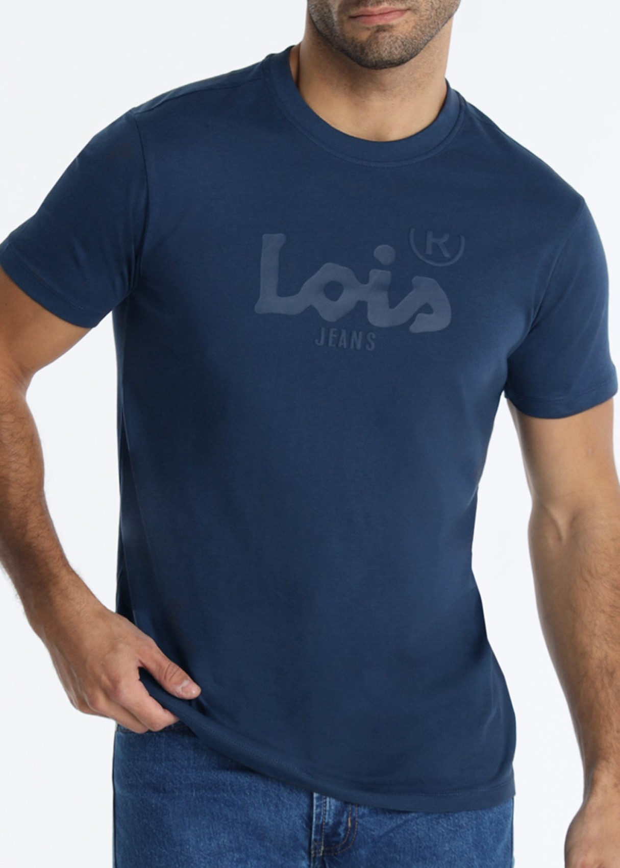 Camiseta Manga Corta Básica Logo azul