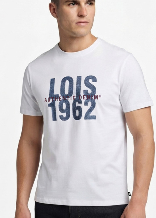 Camiseta Manga Larga Gráfica Denim blanca