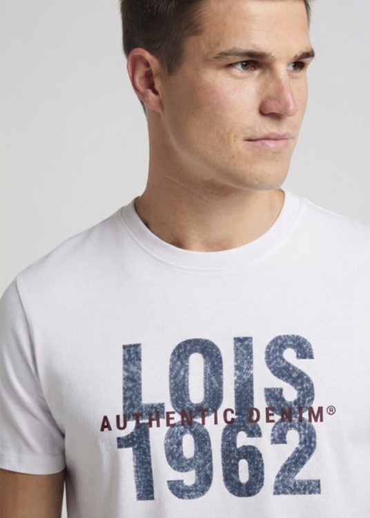 Camiseta Manga Larga Gráfica Denim blanca