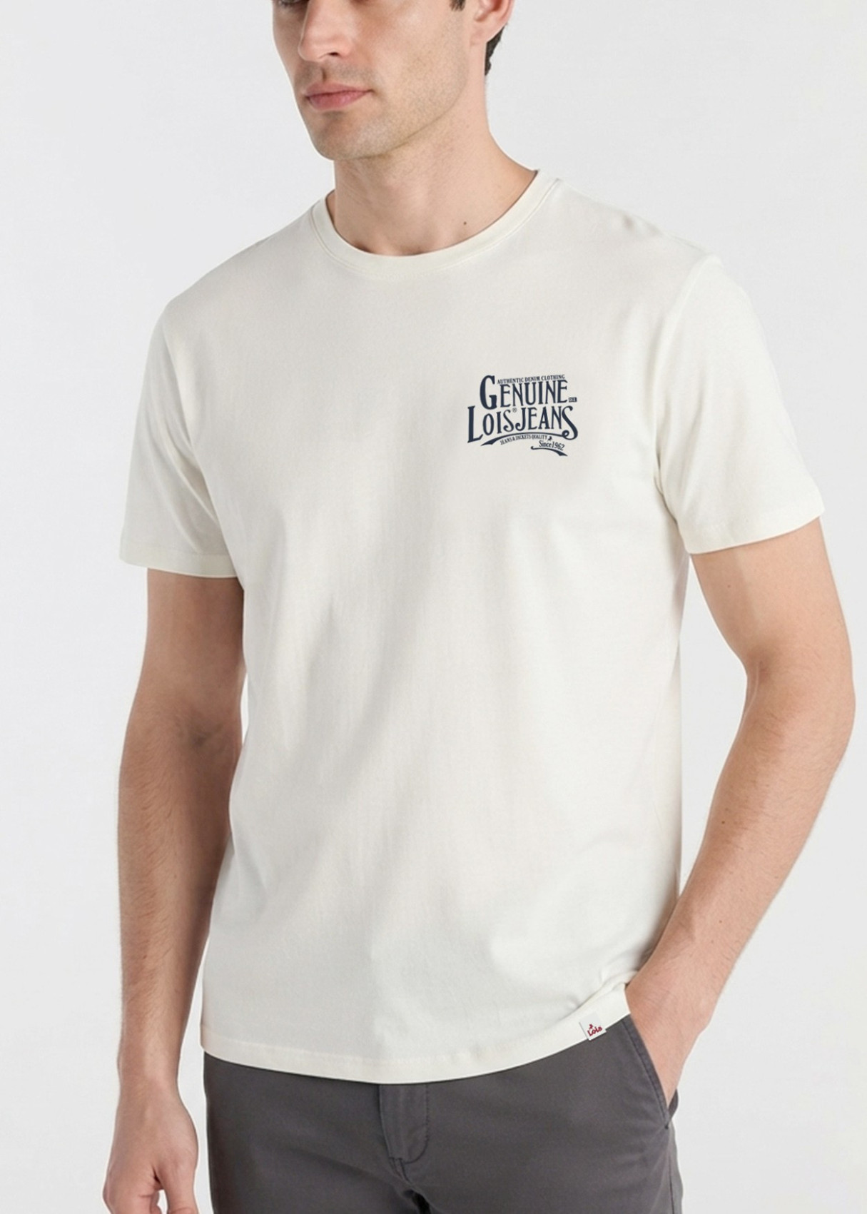 Camiseta Manga Corta Bordado beige