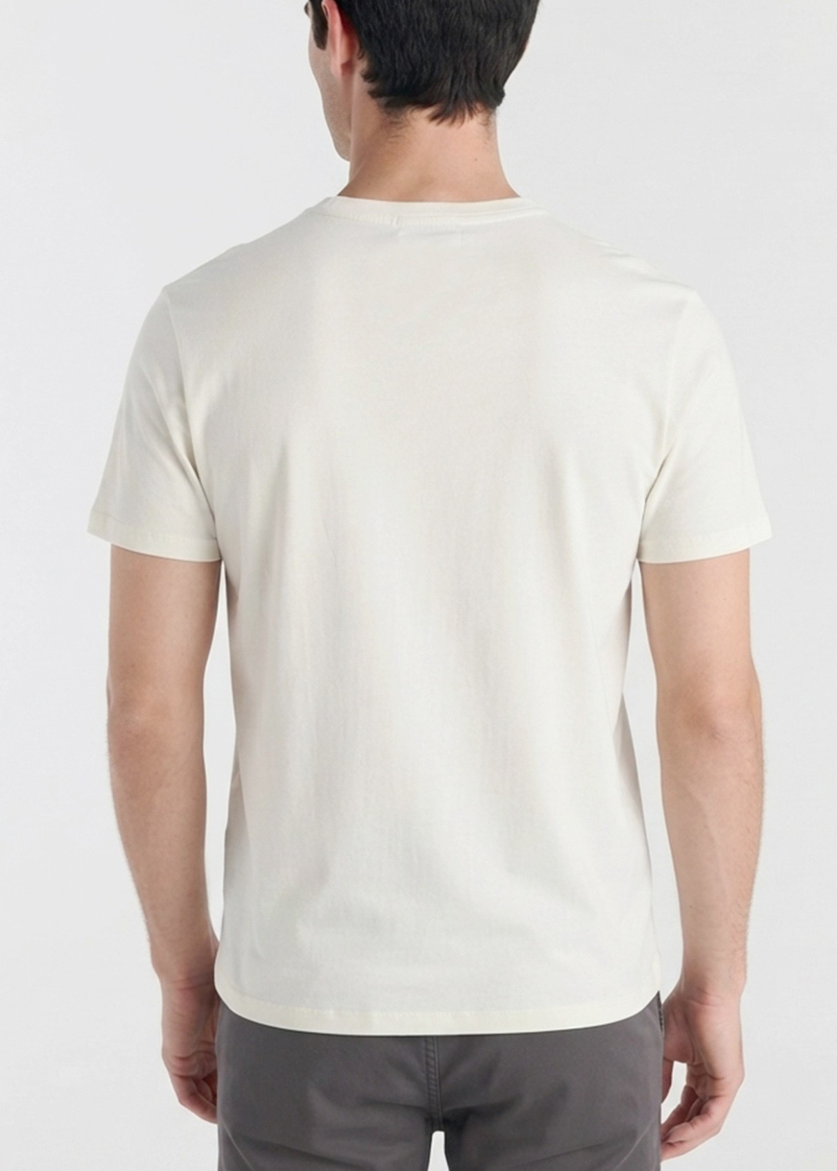 Camiseta Manga Corta Bordado beige
