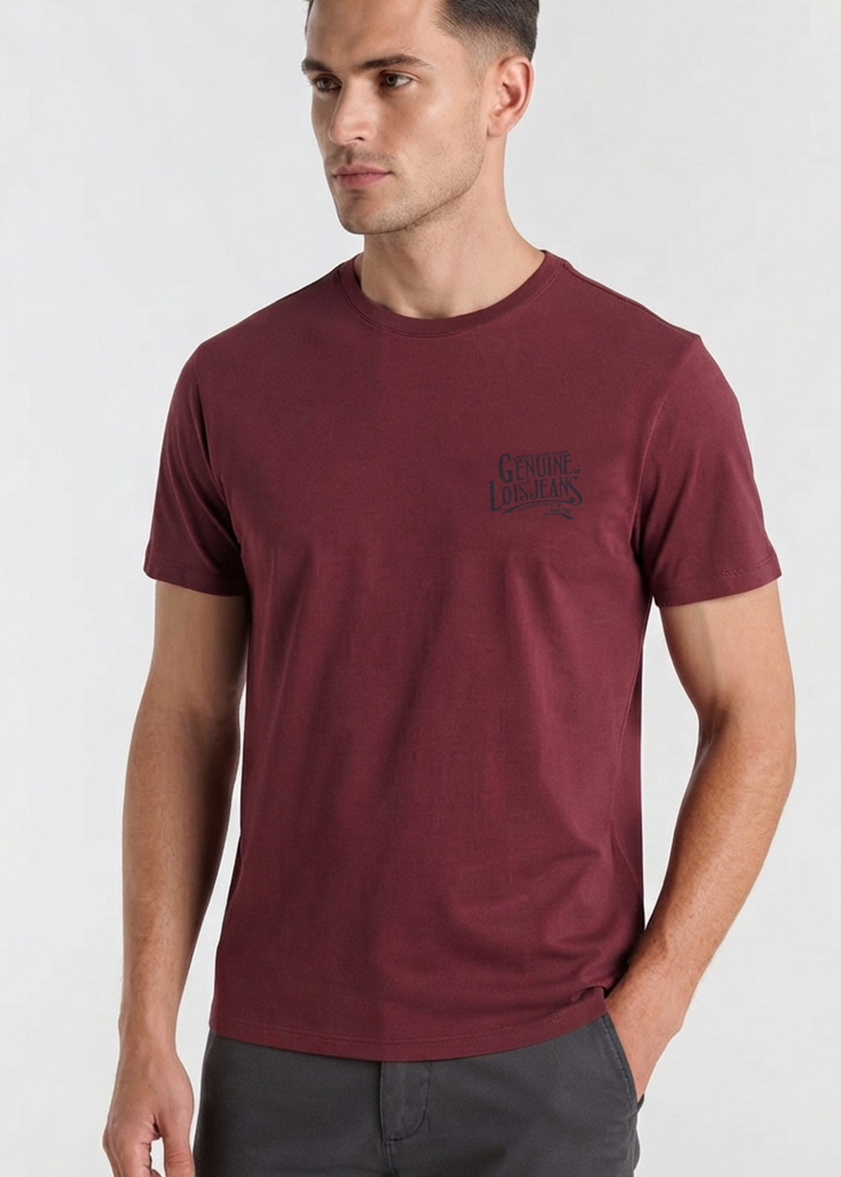 Camiseta Manga Corta Bordado rojo